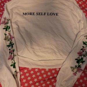More Self Love Crewneck Cropped Top